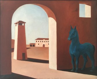 [Arch and Blue Horse]